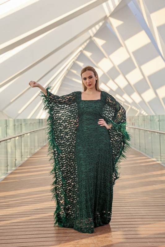 Green Net Kaftan